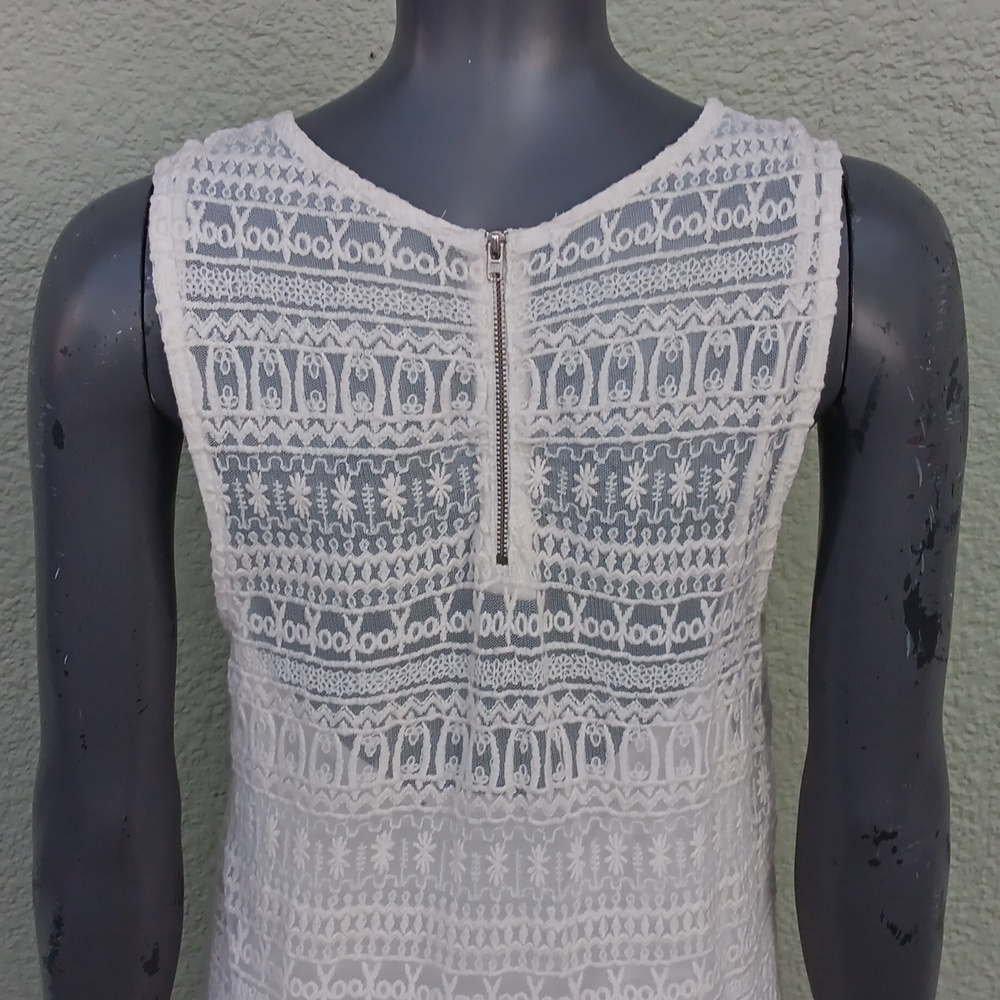 MNG Casual (INDIA) Women's White Sleeveless Fully Lined Summer Dress